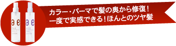 カラー・パーマで髪の奥から修復! 一度で実感できる!ほんとのツヤ髪